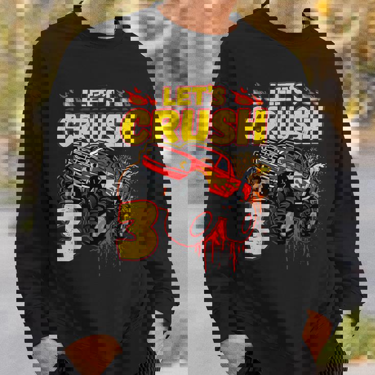 男の子、3歳、英語で、モンスタートラック、誕生日 スウェットシャツ 彼への贈り物