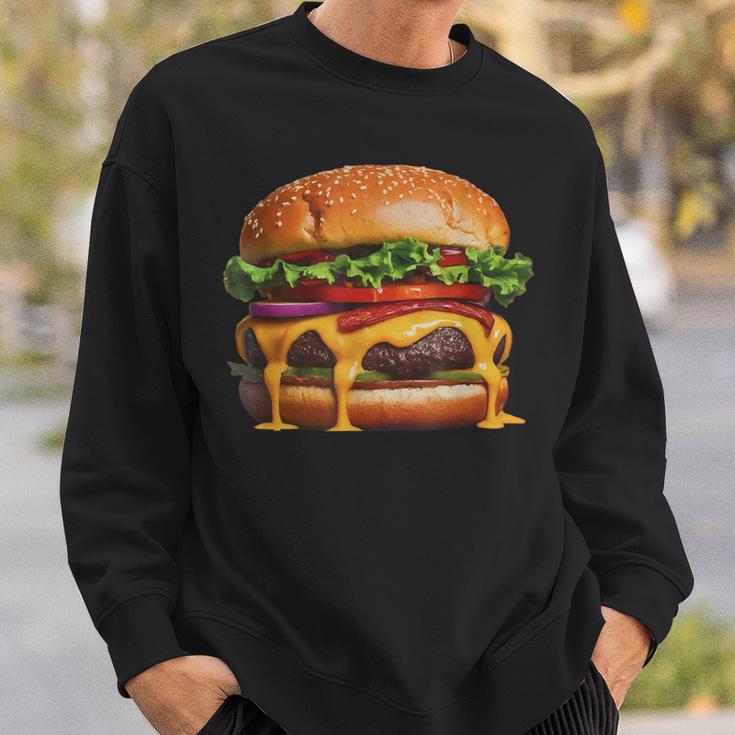 美味しそうなハンバーガー スウェットシャツ 彼への贈り物