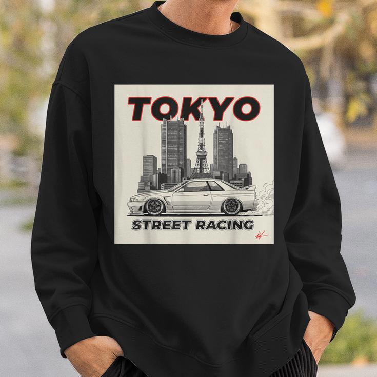 自動車愛好家のための東京ストリートレーシングカーデザイン スウェットシャツ 彼への贈り物