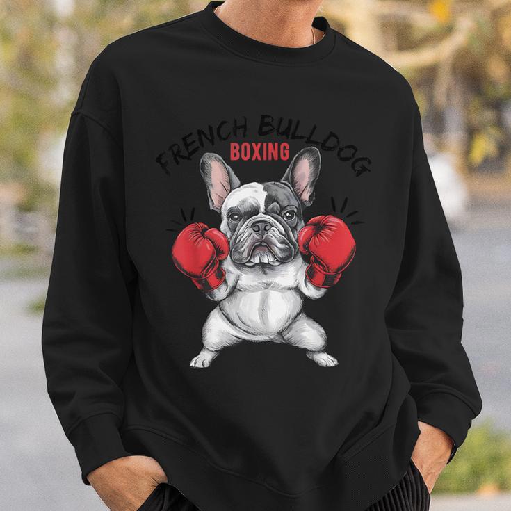 面白いフレンチブルドッグ ボクシング愛好家 ペット 犬 ボクシンググローブ スウェットシャツ 彼への贈り物