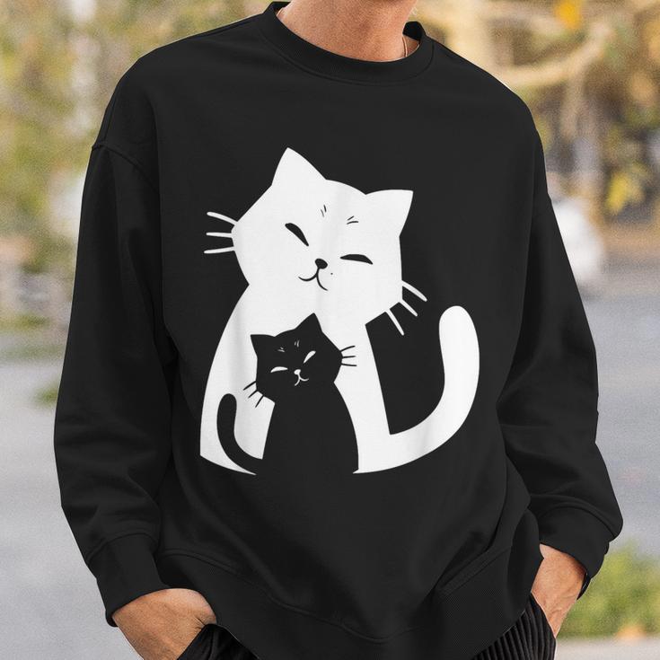 黒猫と白猫 スウェットシャツ 彼への贈り物