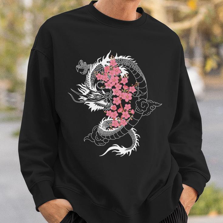 龍 日本の桜文化 長袖tシャツ スウェットシャツ 彼への贈り物