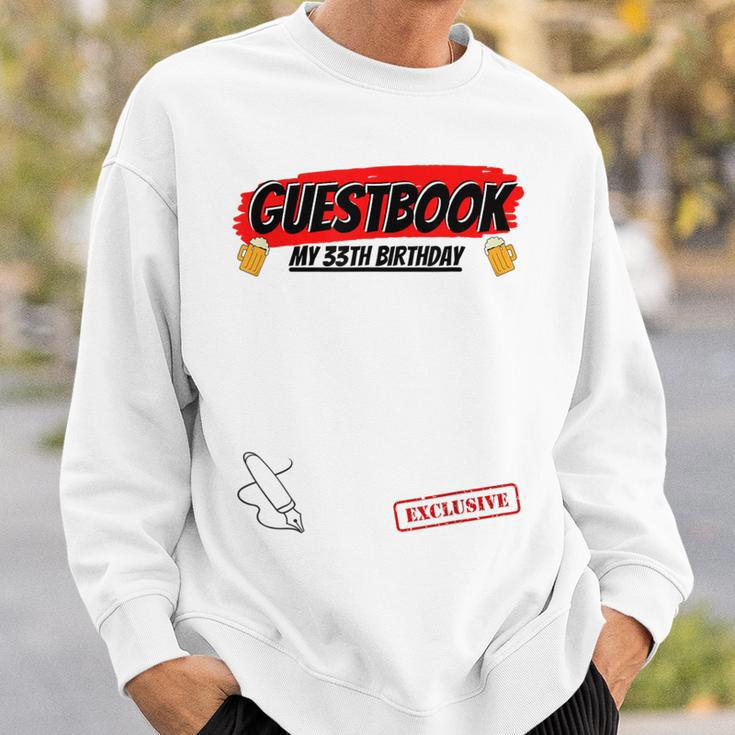 33 Year 33rd Birthday Guest Book Sweatshirt Gifts for Him