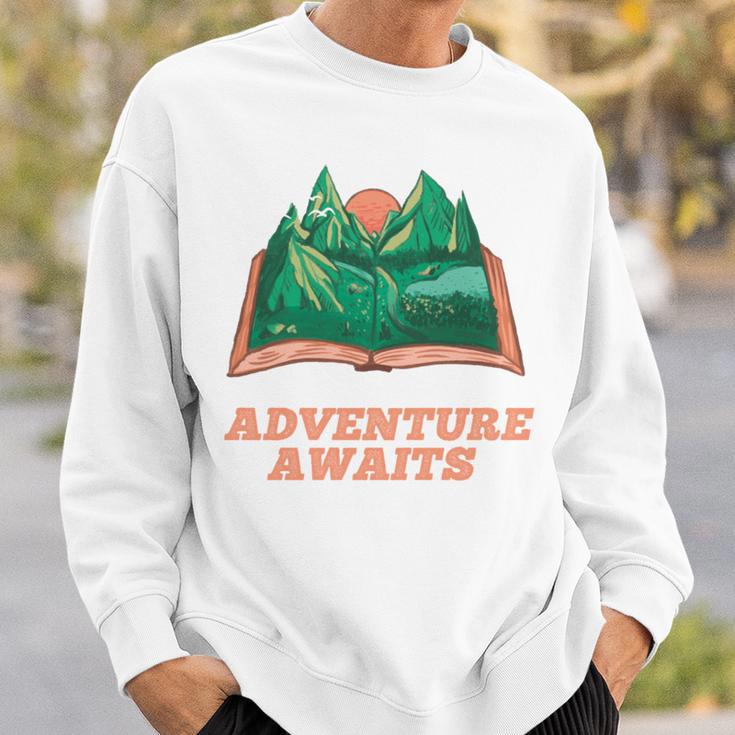 Adventure Awaits a Idea For Book Lovers Sweatshirt Gifts for Him
