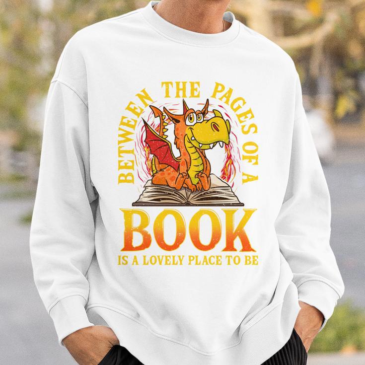 Book Dragon Reader Reading Books Library Literacy Sweatshirt Gifts for Him
