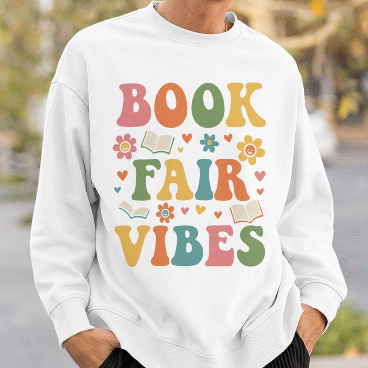 Book Fair Vibes Groovy Retro School Reading Nostalgic Sweatshirt Gifts for Him Book Fair Vibes Groovy Retro School Reading Nostalgic Sweatshirt Gifts for Him