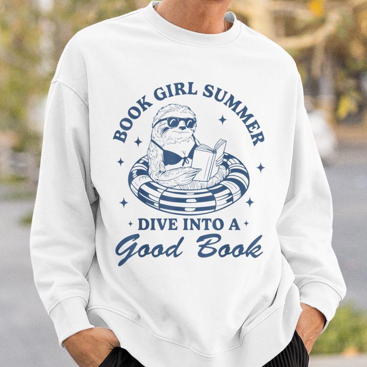Book Girl Summer Bookish Sloth Beach Vacation Sweatshirt Gifts for Him Book Girl Summer Bookish Sloth Beach Vacation Sweatshirt Gifts for Him