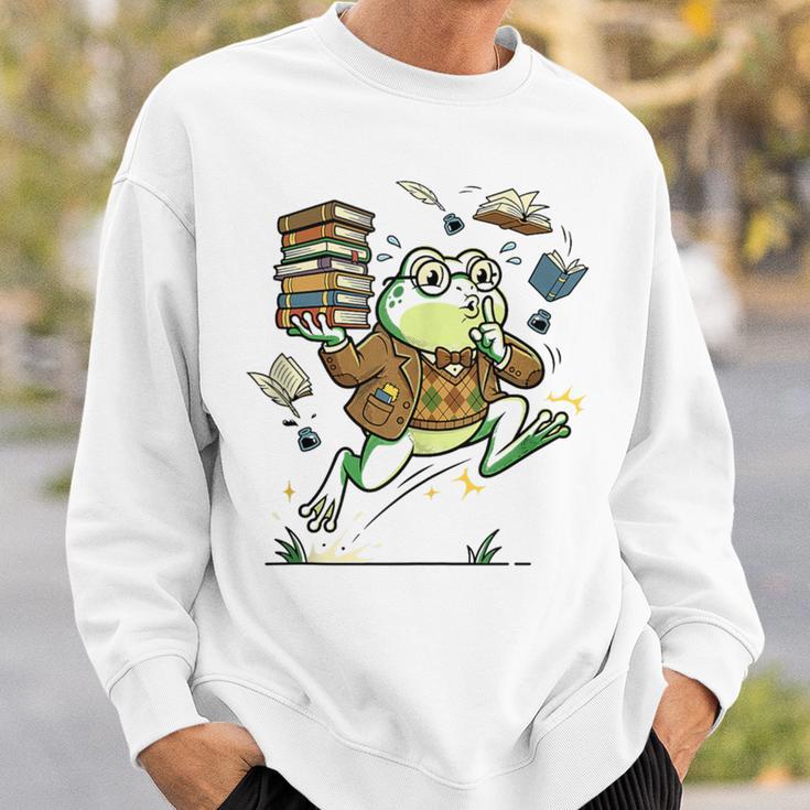 Book Lover Frog Quiet Please Cute Librarian Cartoon Sweatshirt Gifts for Him Book Lover Frog Quiet Please Cute Librarian Cartoon Sweatshirt Gifts for Him