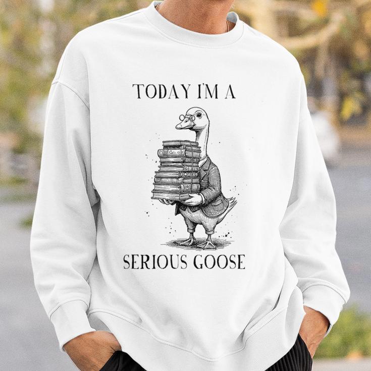 Book Lover Librarian Today I'm Serious Goose Meme Sweatshirt Gifts for Him
