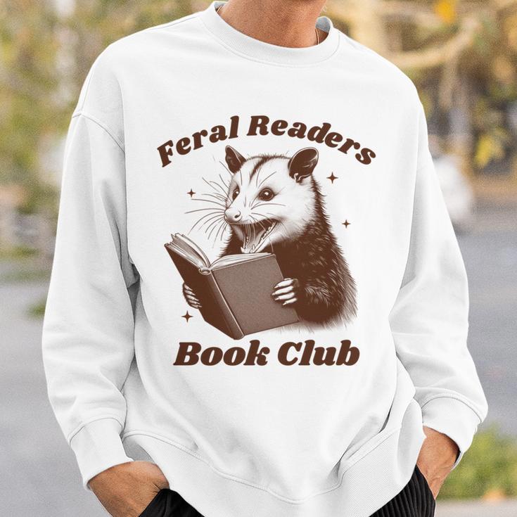 Book Lover Opossum Bookish Reader Feral Readers Book Club Sweatshirt Gifts for Him