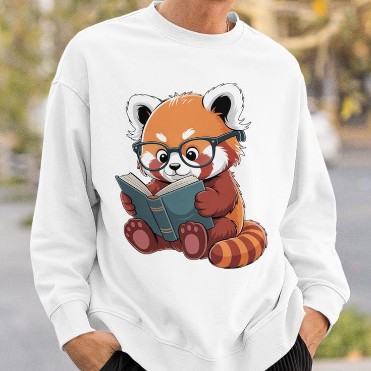 Book Reading Red Panda Reader Animal Cute Red Panda Premium Tri-Blend Sweatshirt Gifts for Him