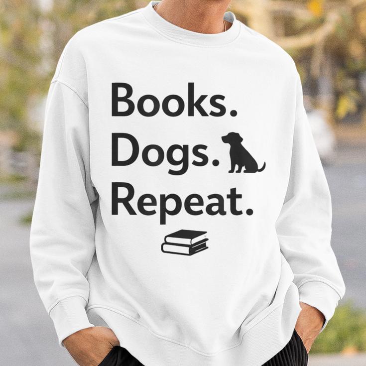 Books Dogs Repeat Shirt Dog Lover Book Lover T-Shirt Sweatshirt Gifts for Him