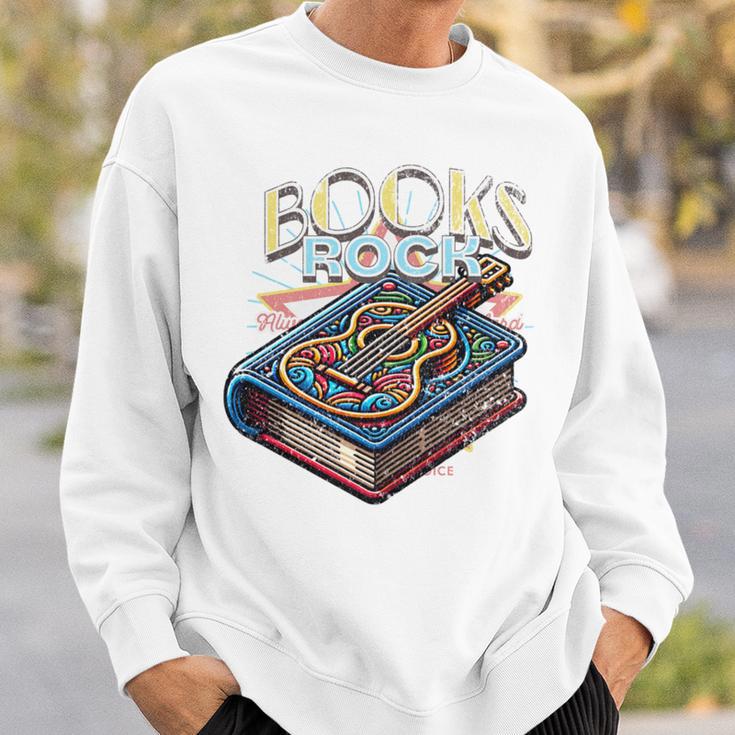 Books Rock Rock'n Roll Science Of Reading Teachers Guitar Sweatshirt Gifts for Him Books Rock Rock'n Roll Science Of Reading Teachers Guitar Sweatshirt Gifts for Him