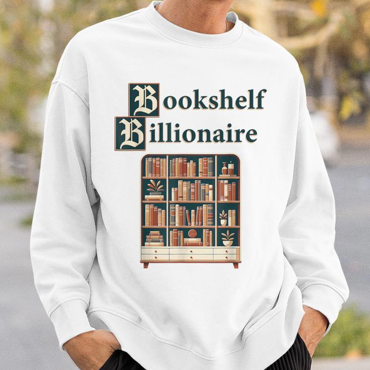 Bookshelf Wealth Billionaire Book Collector Collection Sweatshirt Gifts for Him