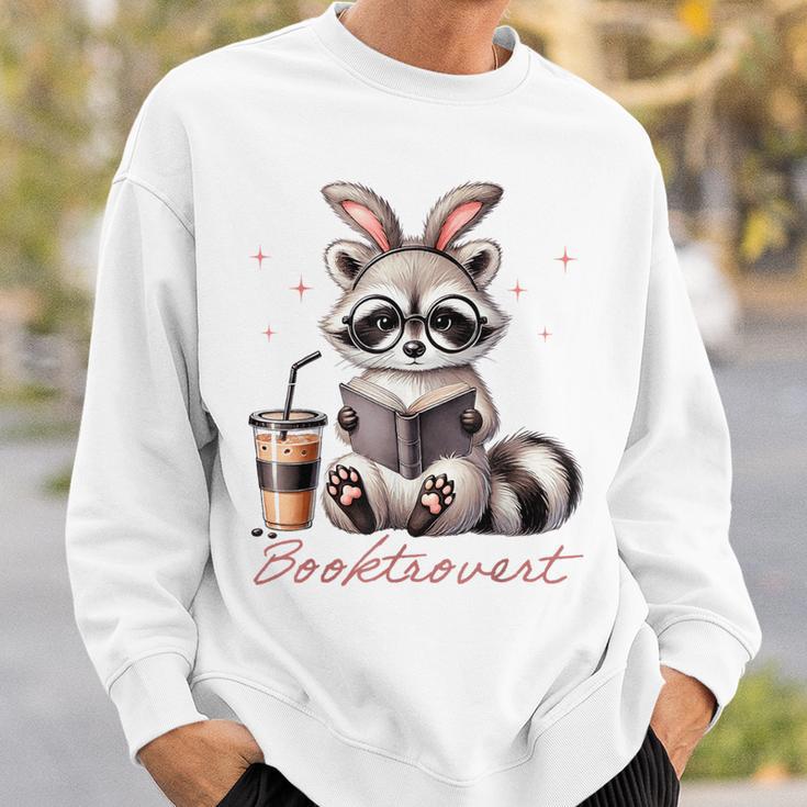 Booktrovert Raccoon Reading Book Iced Coffee Lover Sweatshirt Gifts for Him Booktrovert Raccoon Reading Book Iced Coffee Lover Sweatshirt Gifts for Him
