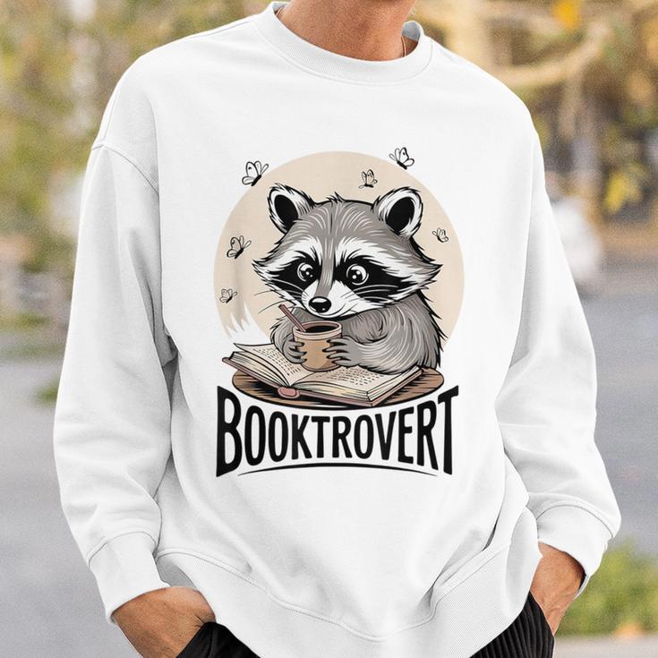 Booktrovert Raccoon Reading And Coffee For Book Lover Sweatshirt Gifts for Him
