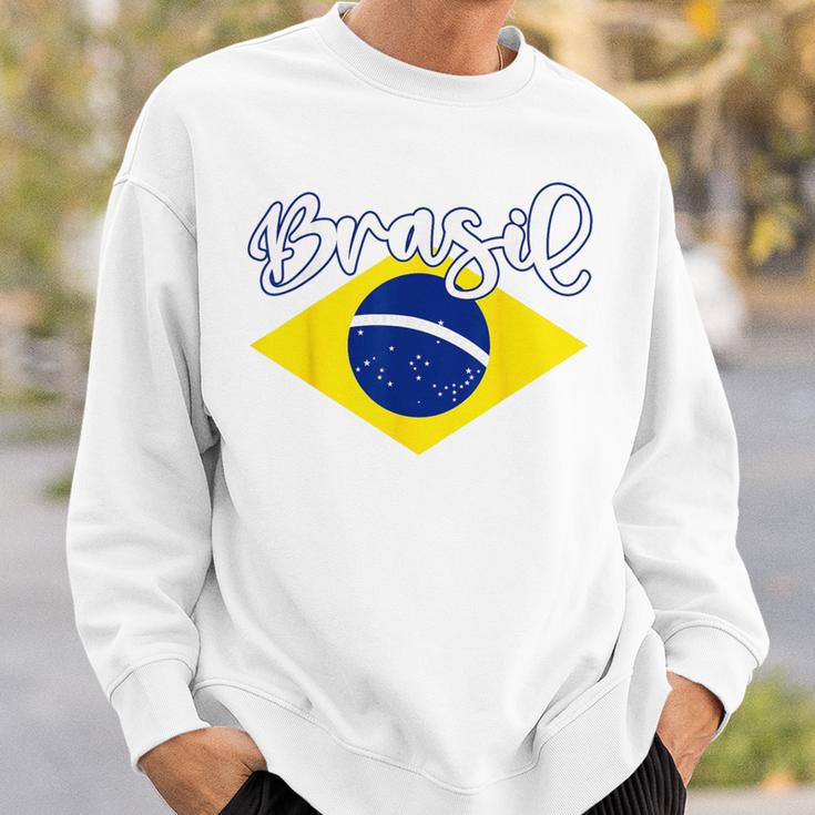 Brazilian Flag Colors National Brazil Brasil スウェットシャツ 彼への贈り物