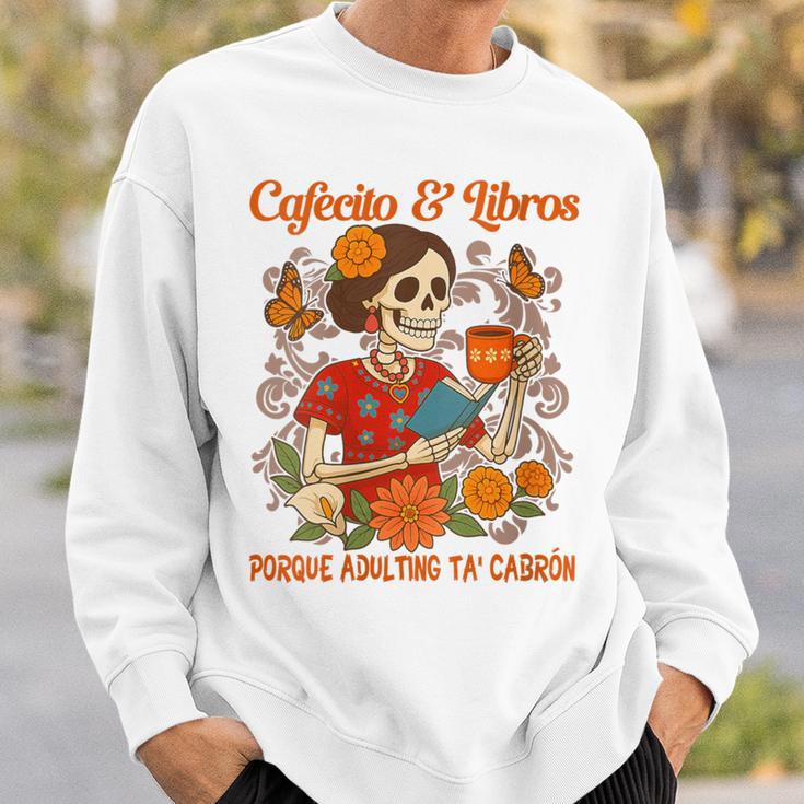 Coffee & Reading Book Lover Mexican Latina Cafecito & Libros Sweatshirt Gifts for Him