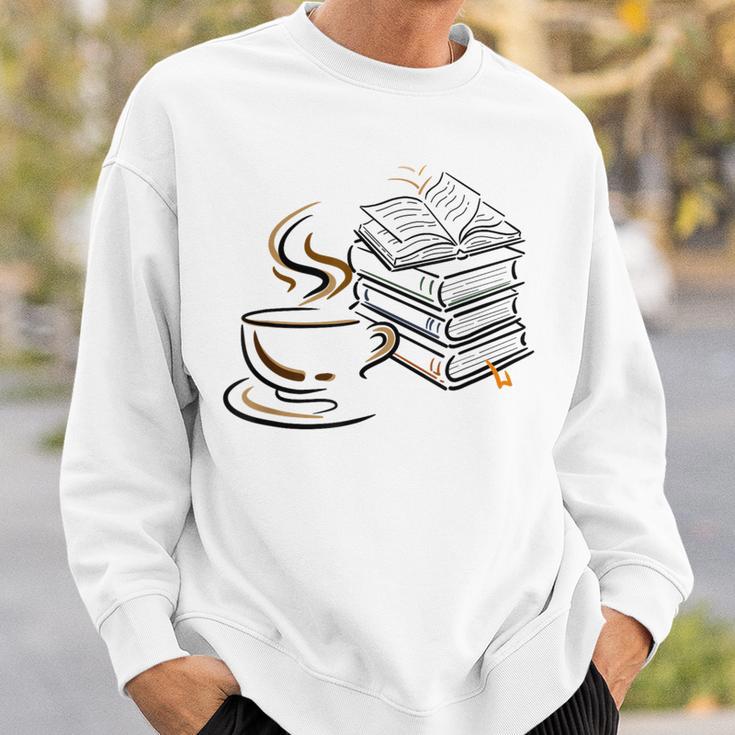 Coffee And Books Lover Bookworm Reading Library Fan Sweatshirt Gifts for Him