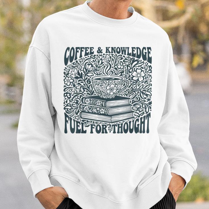 Coffee Knowledge Fuel For Thought Book Lover Reading Sweatshirt Gifts for Him