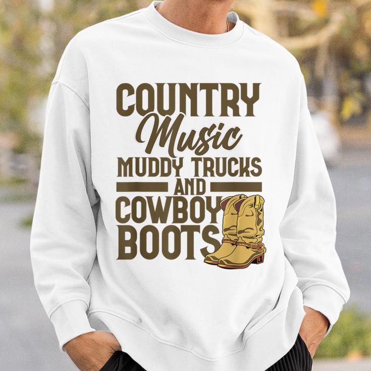 Country Music マディトラックとカウボーイブーツ ウェスタンusa スウェットシャツ 彼への贈り物
