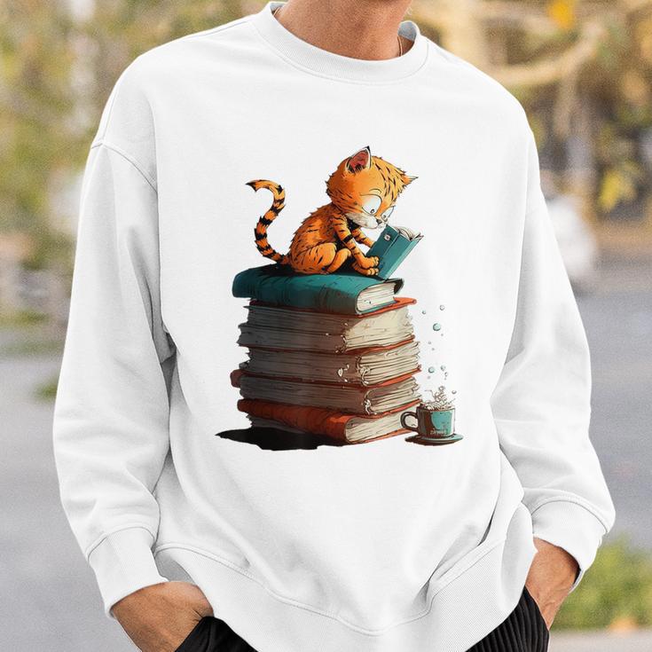 Cute Cat Lovers Book Lovers For Women And Men Sweatshirt Gifts for Him