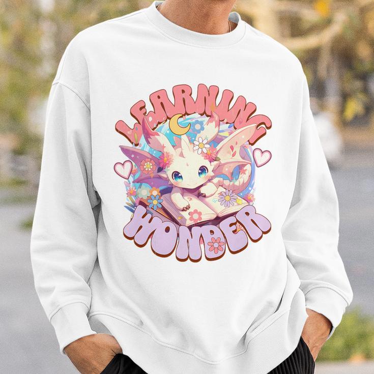 Cute Dragon Learning Wonder Bookworm Girls Books & Dragons Premium Tri-Blend Sweatshirt Gifts for Him