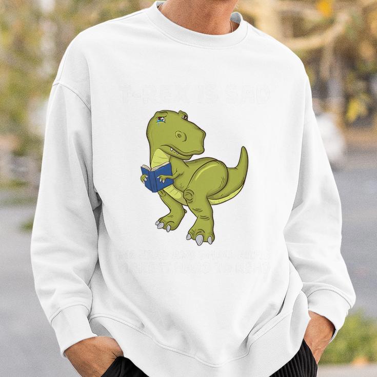 Dinosaur Book LoverRex Sad Arms Too Short To Reader Premium Tri-Blend Sweatshirt Gifts for Him
