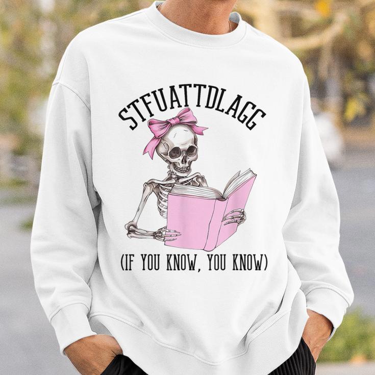 Dirty Romance Skeleton Reading Smut Smutty Book STFUATTDLAGG Sweatshirt Gifts for Him Dirty Romance Skeleton Reading Smut Smutty Book STFUATTDLAGG Sweatshirt Gifts for Him