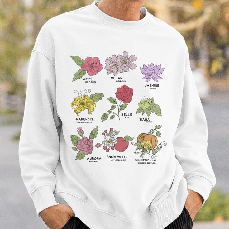 Disney Princesses Types Of Flowers Textbook Poster Sweatshirt Gifts for Him