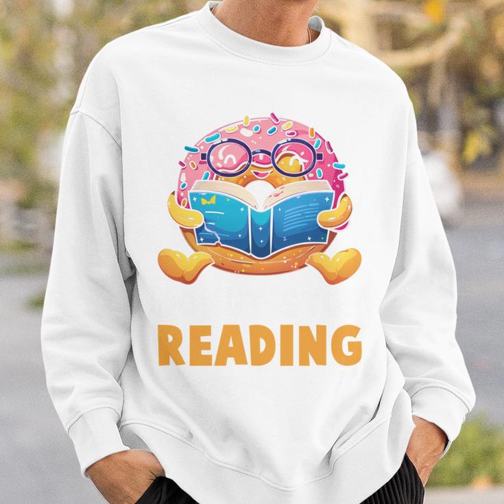 Donut Stop Reading Cute Book Reader Bookworm Donut Day Sweatshirt Gifts for Him