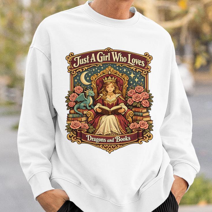 Dragon Reading Book Outfit Girls Dress Fantasy Reader Premium Tri-Blend Sweatshirt Gifts for Him