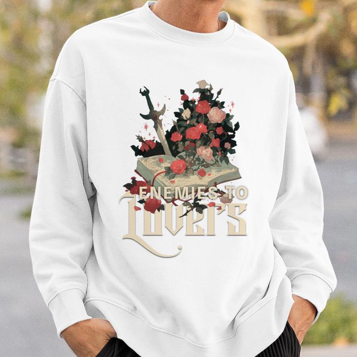 Enemies To Lovers Book Reader Roses Bookish Booktok Retro Sweatshirt Gifts for Him