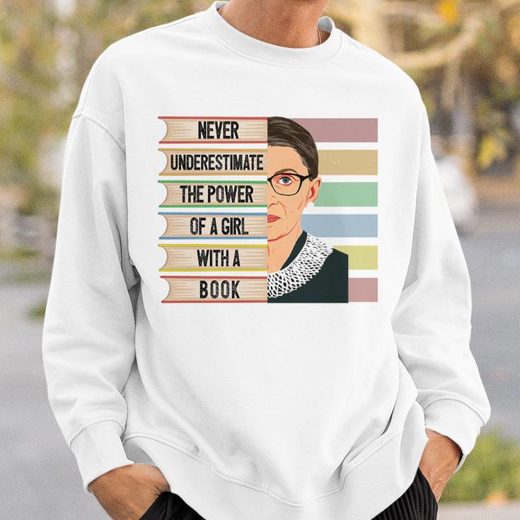 Feminist Ruth Bader Ginsburg RBG Quote Girl With Book Women Premium Tri-Blend Sweatshirt Gifts for Him
