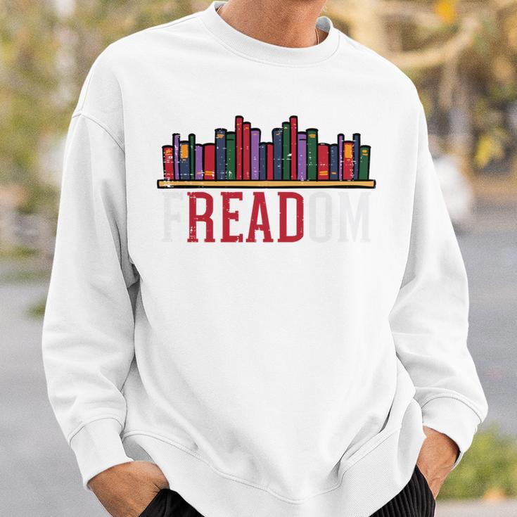 Freadom Shelf Read Reading Book Librarian Men Women Kids Performance Sweatshirt Gifts for Him