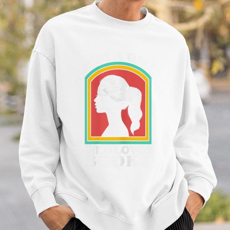 Girl Loves Books Reading Literature Read Book Lover Bookworm Sweatshirt Gifts for Him