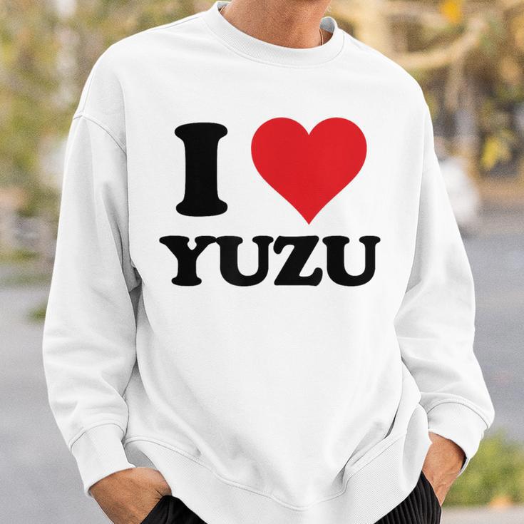 I Heart ゆず ファーストネーム I Love パーソナライズ スウェットシャツ 彼への贈り物