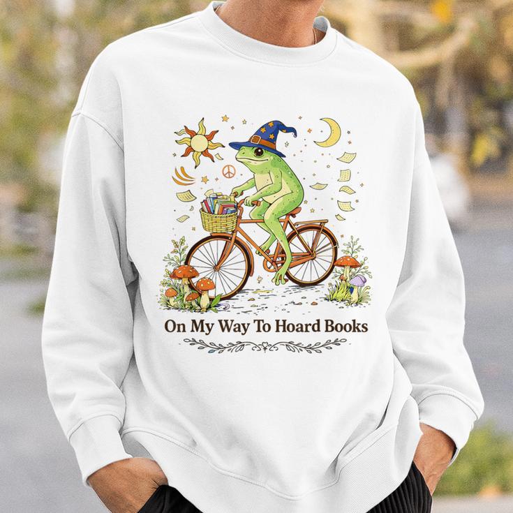 ON My Way To Hoard Books Cute Frog For Book Lovers Sweatshirt Gifts for Him