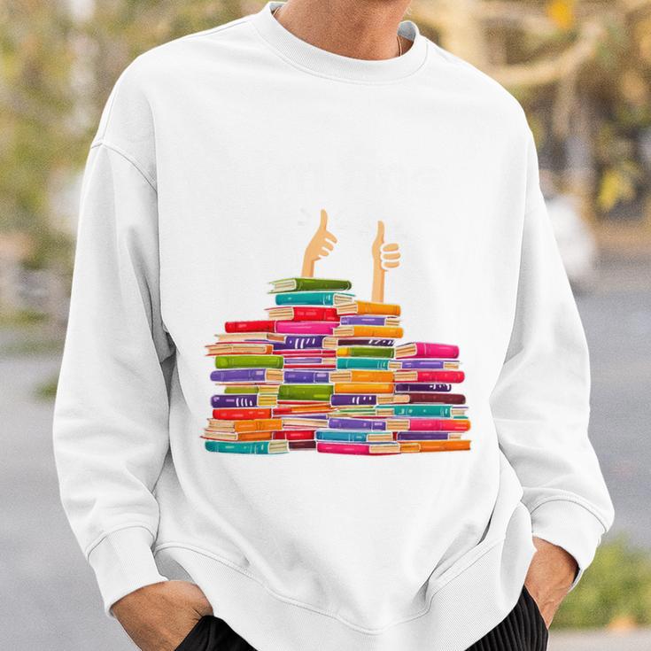 I'm Fine Reading Books Reader Book Lover Librarian Sweatshirt Gifts for Him