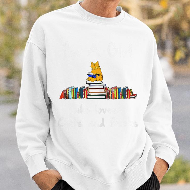 I'm A Girl Who Loves Cats And Books-Cat & Book Lover Sweatshirt Gifts for Him I'm A Girl Who Loves Cats And Books-Cat & Book Lover Sweatshirt Gifts for Him