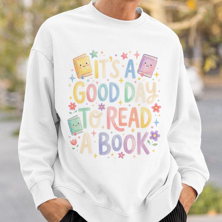 It’s A Good Day To Read A Book Cute Teacher Reading Premium Tri-Blend Sweatshirt Gifts for Him