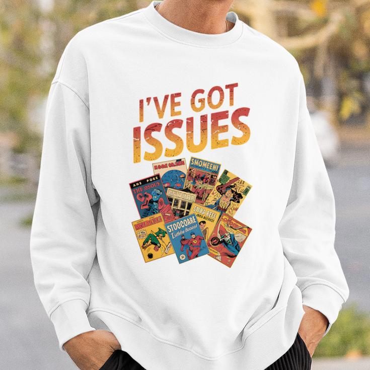 I'Ve Got Issues Comic Book Collecting Comfort Colors Crop Top Sweatshirt Gifts for Him