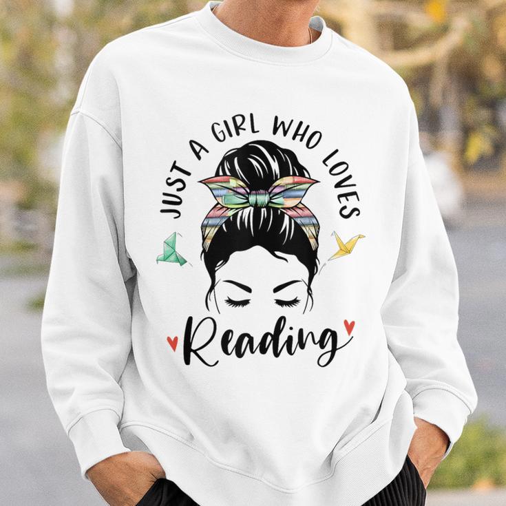 Just A Girl Who Loves Reading Hair Bun For Book Lover Sweatshirt Gifts for Him