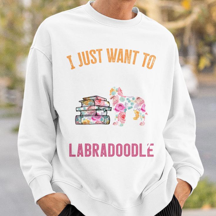 I Just Want To Read Books And Pet My Labradoodle Sweatshirt Gifts for Him