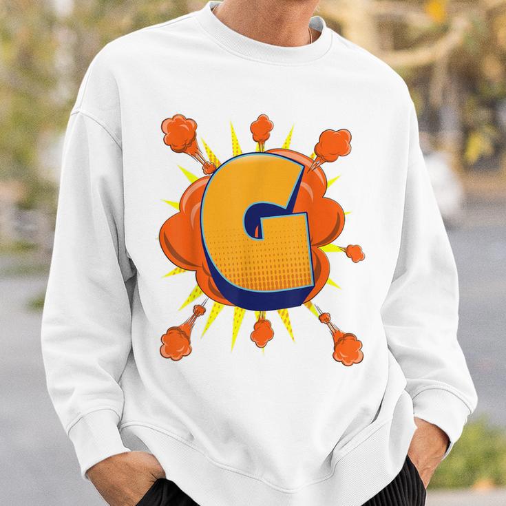 Letter G Initial Comic Book Vintage Matching Family Fun Sweatshirt Gifts for Him Letter G Initial Comic Book Vintage Matching Family Fun Sweatshirt Gifts for Him