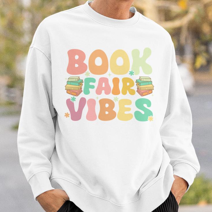Library Book Fair Vibe Groovy Retro School Reading Nostalgic Sweatshirt Gifts for Him