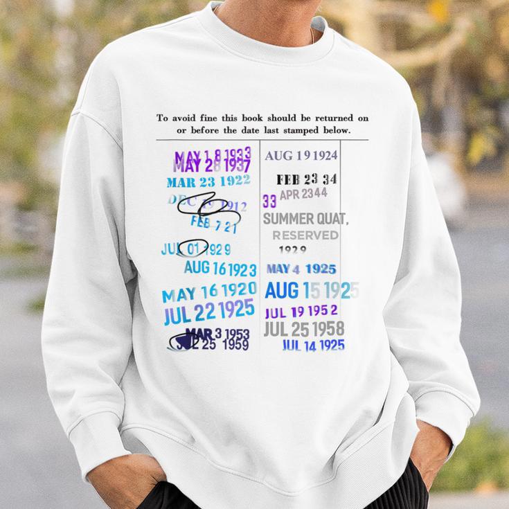 Library Date Stamp Shirt Librarian Shirt Library Book Stamp Sweatshirt Gifts for Him