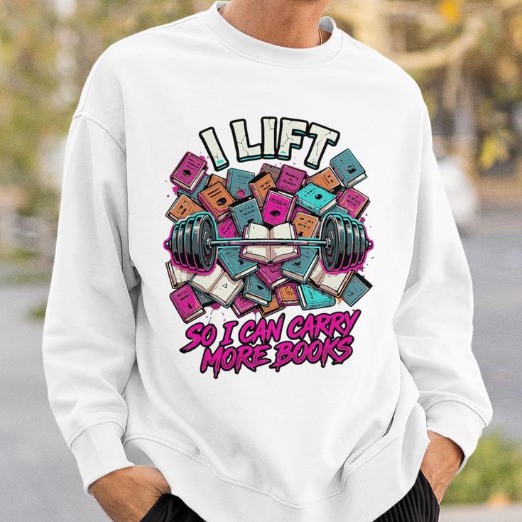 I Lift So I Can Carry More Books Reader Weightlifting Premium Tri-Blend Sweatshirt Gifts for Him