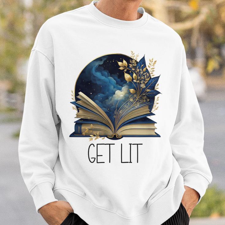 Lets Get Lit Book ShirtGet Lost In a Book SignFloral Book Sweatshirt Gifts for Him