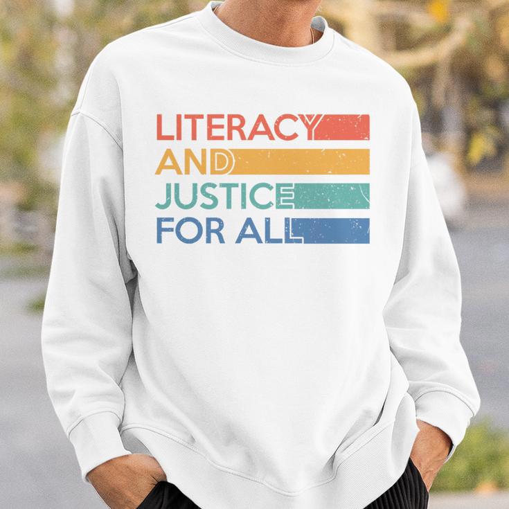 Literacy And Justice For All Reading Book Club Librarian Premium Tri-Blend Sweatshirt Gifts for Him